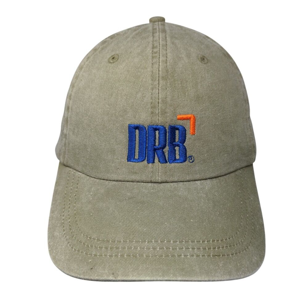 DRB Slideback Hat Tan OSFA Adjustable Embroidered Vent Holes 6 Panel HG